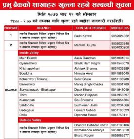Prabhu Branch Opening Notice