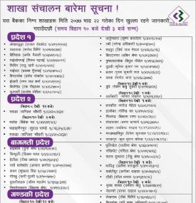 Branch Opening Schedule 