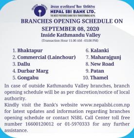 Today’s Branch Opening Schedule
