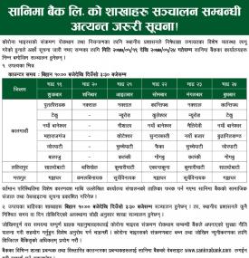 Branch Opening Hours -