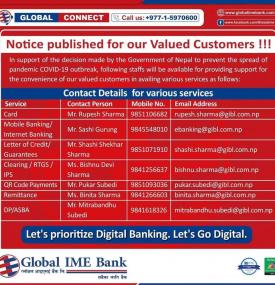 Contact Details for Various Service 
