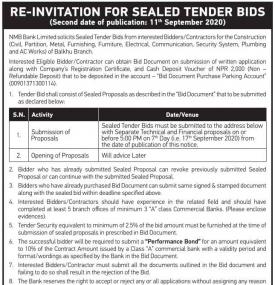 Re - Invitaion for Sealed Tender Bids