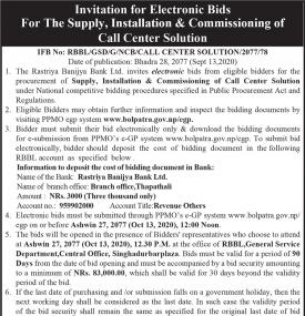 Invitation for Electronic Bids