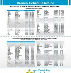 Branch Opening Hours (Bagmati Province)