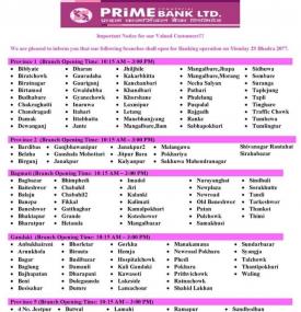 Prime Branch Opening Hours