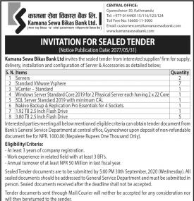 Invitation for Sealed Tender