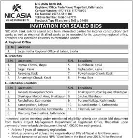 Invitation of Sealed Bids