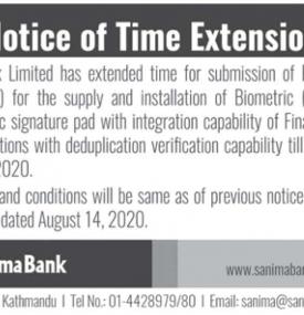 Notice of Time Extention