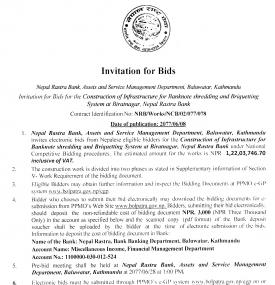 Invitation for Bids