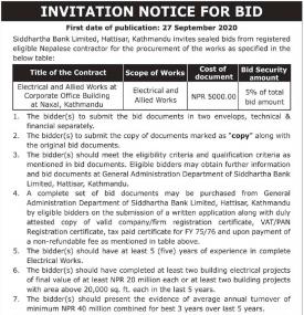 Invitation Notice for Bids