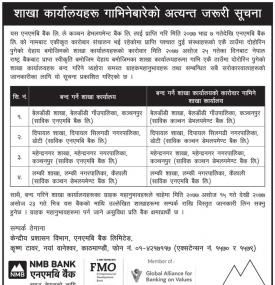 शाखा कार्यालय गाभिने बारेको सूचना