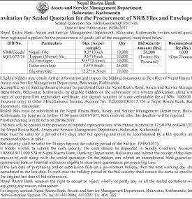 Invitation for Sealed Quotation