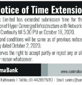 Notice of Time Extention