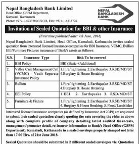 Invitation of Sealed Bids