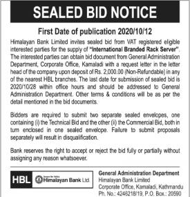 Sealed Bid Notice