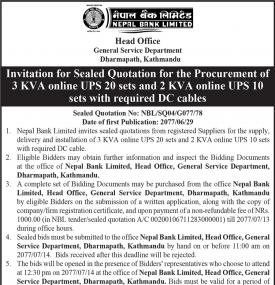 Invitation for Sealed Quotation