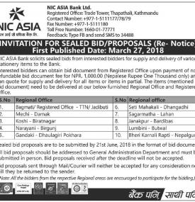 Invitation of Sealed Bids