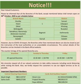 Branch Opening Schedule