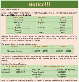 Branch Opening Schedule