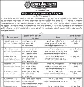 निक्षेप उपर हकदावी सम्बन्धी ३५ दिने सूचना