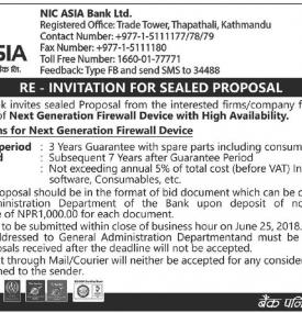 Re- Invition for sealed Proposal