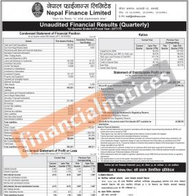 Unaudited Financial Result (Q1)