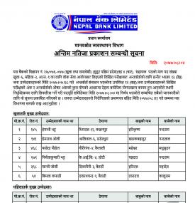  परीक्षाको अन्तिम नतिजा प्रकाशन गरिएको सूचना - Far Western Province -