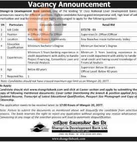 Vacancy Announcement