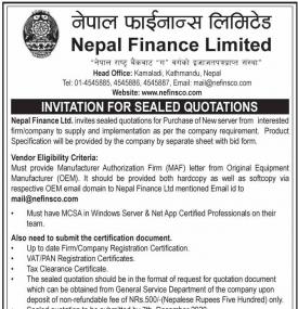 Invitation for Sealed Quotation