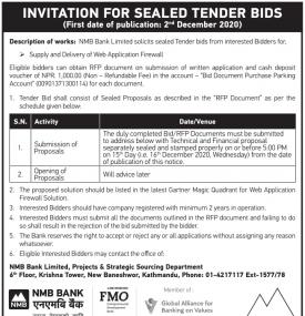 Invitation for Sealed Tender Bids