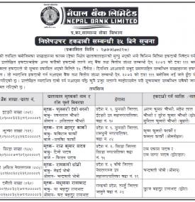 निक्षेप उपर हकदावीको सूचना