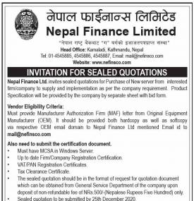 Invitation for Sealed Quotation