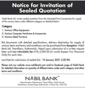 Invitation for Sealed Quotation