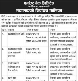 संचालकको निर्वाचन तालिका सम्बन्धी सूचना