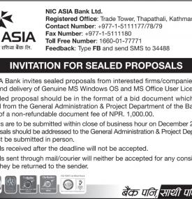 Invitation for Sealed Proposals