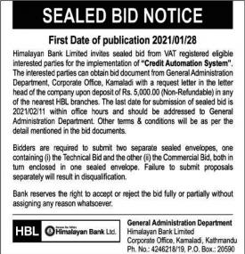 Sealed Bid Notice