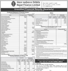 Unaudited Financial Result (Quarterly)