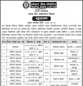 वैकल्पिक सूचितर्फका उम्मेदवारहरुलाई मानव स्रोत व्यवस्थापन विभागमा सम्पर्क राख्नेबारे सूचना