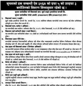 सूचनाको हक सम्बन्धी सूचना