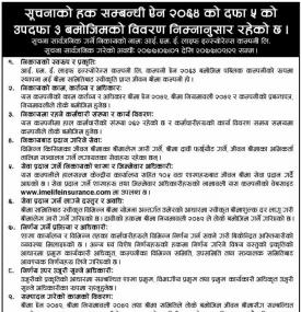 सूचनाको हक सम्बन्धी सूचना