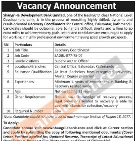 Vacancy - रोजगारीको अवसर