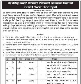 ग्रैह बैंकिङ्ग सम्पत्ति लिलामी विक्रिमा