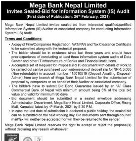 Invites Sealed-Bid for Information System Audit