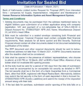 Invitation for Sealed Bid