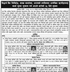 Loan Payment Notice