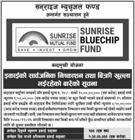 Sunrise Bluechip fund बिक्री खुल्ला भइरहेको बारे सूचना