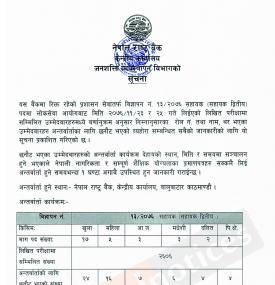 सहायक द्वितीय पदको अन्तर्वार्ता सम्बन्धी सूचना  (विज्ञापन नं.१३/२०७६ सहायक )