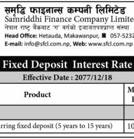 Fixed Deposit Interest Rate Notice