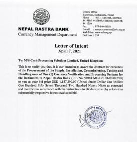 नक्कली–सक्कली नोट छुट्याउने मेसिन ल्याउने बारे नेपाल राष्ट्र बैंकको सूचना