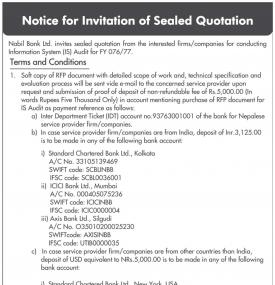 Notice for Invitation of Sealed Quotation